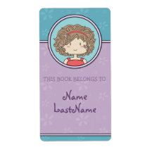 This book belongs to... (purple and blue) custom shipping labels