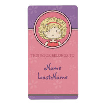 This book belongs to... (purple and pink) shipping label
