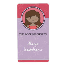 This book belongs to... (purple and pink) personalized shipping labels