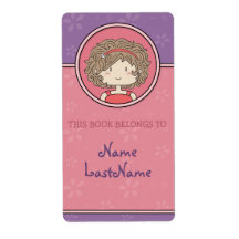 This book belongs to... (purple and pink) shipping label