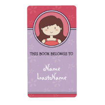 This book belongs to... (purple and pink) personalized shipping labels