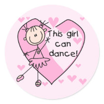 This Girl Can Dance T-shirts and Gifts Round Stickers