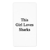 This Girl Loves Sharks Personalized Shipping Labels