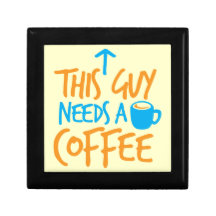 This Guy Needs a COFFEE! Trinket Boxes