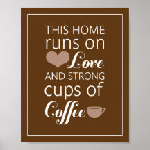 This Home Runs on Love and Strong Cups of Coffee Print