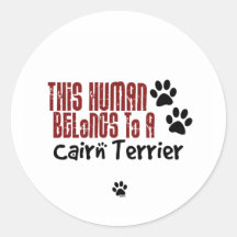 This Human Belongs to a Cairn Terrier Stickers