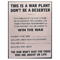 This Is A War Plant, Dont Be A Deserter Personalized Flyer