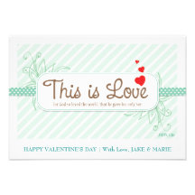 This Is Love Valentine's card (Mint Green) Personalized Invitation