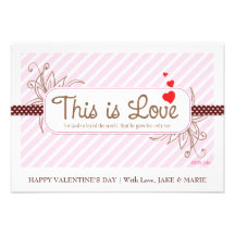 THIS IS LOVE  Valentine's Card (Pink) Custom Invites