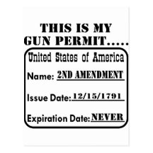 This Is My Gun Permit Post Cards