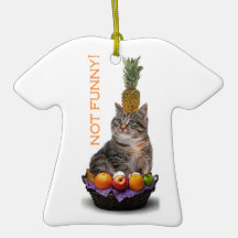 This kitty is not purring! christmas ornaments