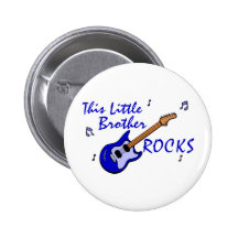 This Little Brother Rocks Button