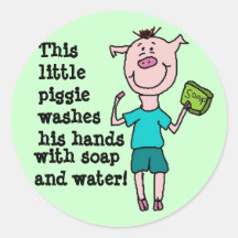 This little piggie 2 round sticker