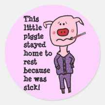 This little piggie 5 round stickers