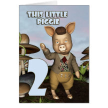 This little piggie Second Birthday Card