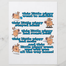 this little piggy nursery rhyme cartoon flyers