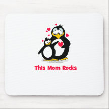 This Mom Rocks Penguin Mousepads