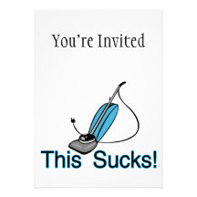This Sucks Vaccuum Cleaner Personalized Invitations