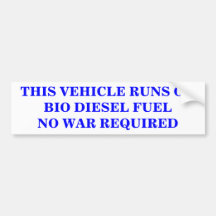 THIS VEHICLE RUNS ON BIO DIESEL FUEL STICKER BUMPER STICKER
