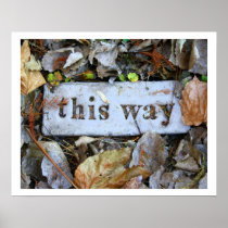 "This Way" Autum Path Stepping Stone Photography Print