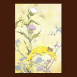 Thistle and Bee on Goldenrod posters