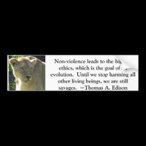 Thomas A. Edison Animal Rights quote bumper stickers