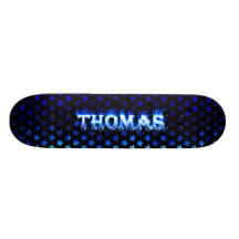 Thomas blue fire Skatersollie skateboard.