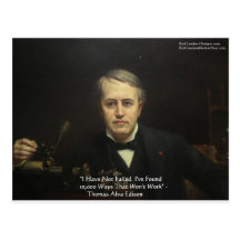 Thomas Edison "10,000 Ways" Wisdom Quote Gifts Postcard