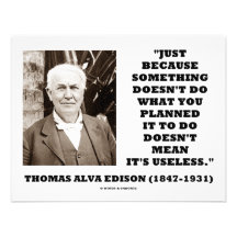 Thomas Edison Doesn't Mean Its Useless Quote Personalized Invites