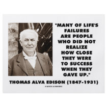 Thomas Edison Failures Close To Success Gave Up Flyer