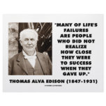 Thomas Edison Failures Close To Success Gave Up letterhead