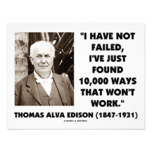 Thomas Edison non échoué 10.000 manières ne travai Cartons D'invitation
