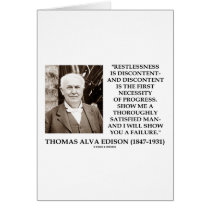 Thomas Edison Restlessness Discontent Progress Greeting Card