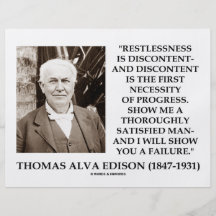 Thomas Edison Restlessness Discontent Progress Custom Flyer
