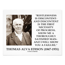 Thomas Edison Restlessness Discontent Progress Custom Invitations