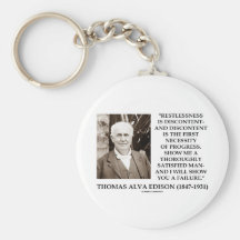 Thomas Edison Restlessness Discontent Progress Key Chain