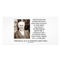 Thomas Edison Restlessness Discontent Progress Photo Card