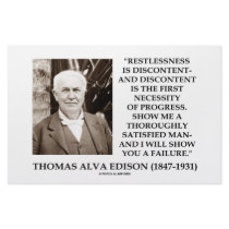Thomas Edison Restlessness Discontent Progress Custom Stationery