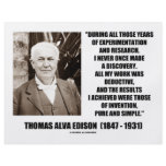 Thomas Edison Results Invention Pure Simple Quote Flyers
