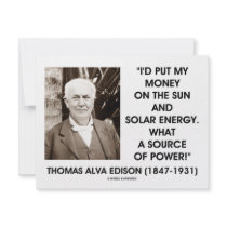 Thomas Edison Sun Solar Energy Source Of Power Custom Announcement