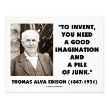 Thomas Edison To Invent Imagination Pile Of Junk Personalized Invitation
