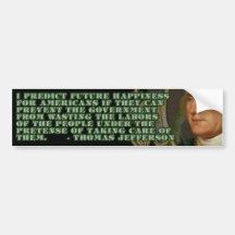Thomas Jefferson on Wasted Labours Bumper Sticker