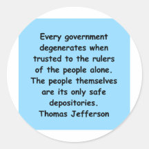 thomas jefferson quote round sticker