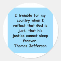 thomas jefferson quote round sticker