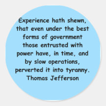 thomas jefferson quote round stickers