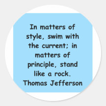 thomas jefferson quote round stickers