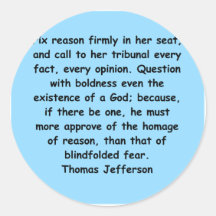 thomas jefferson quote round stickers