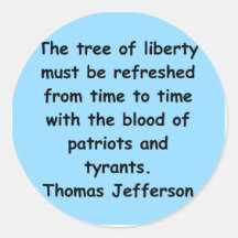 thomas jefferson quote round stickers