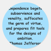 thomas jefferson quote sticker