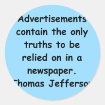 thomas jefferson quote sticker